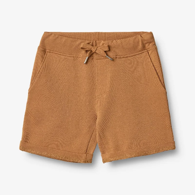 Men's Patterned Pants with Animal PrintsSweatshorts Manfred - almond