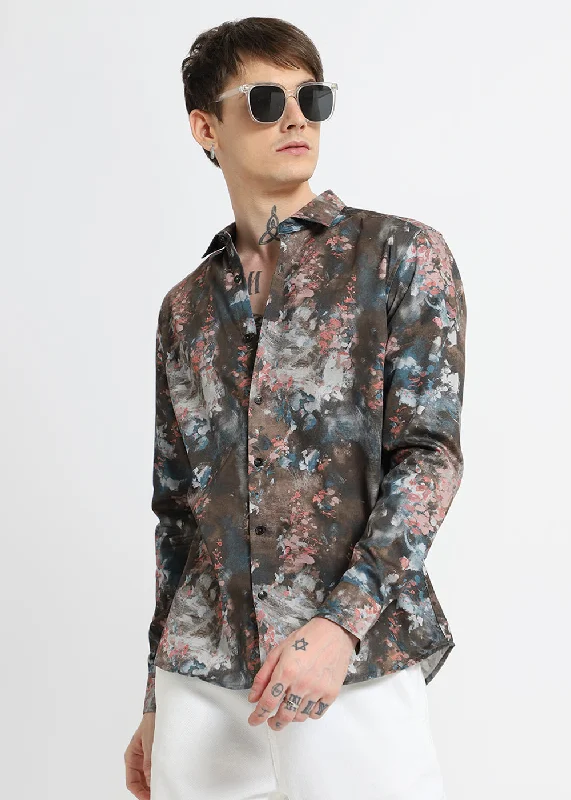 Men's Monochrome Shirts for a Minimalist VibeDrip Splash Printed Shirt