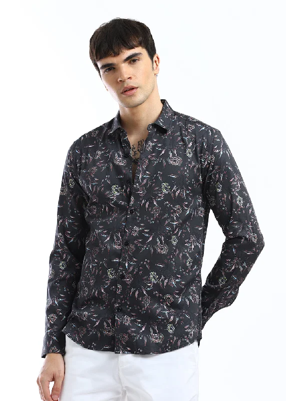 Men's Iron-Free Shirts for Wrinkle-Resistant WearElevated Floral Printed Shirt