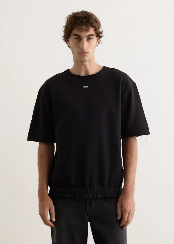 Men's Shirts with Lace-Up HemlinesContrast T-Shirt