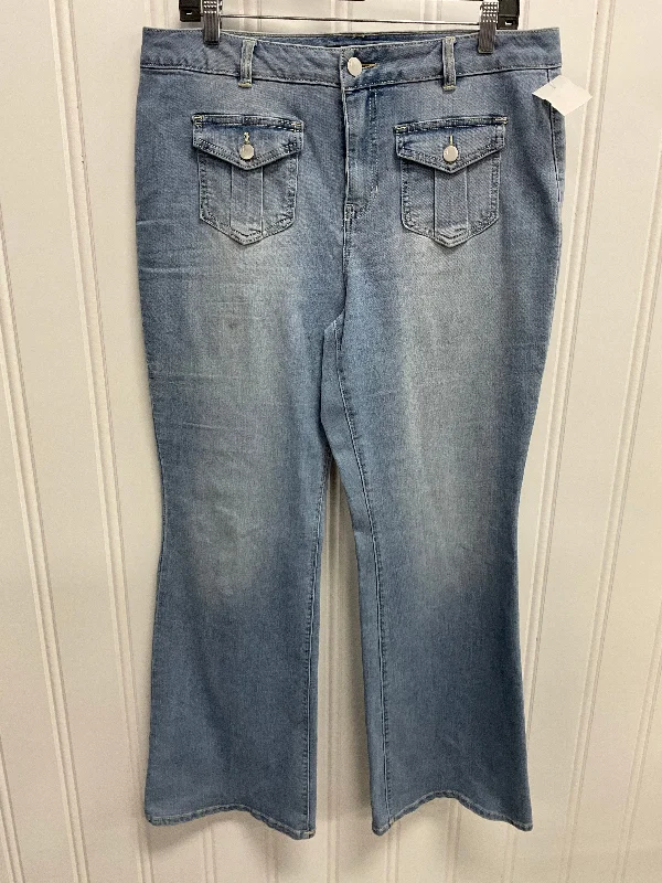 Wash and Wear Men's JeansJeans Flared By D Jeans In Blue Denim, Size: 14