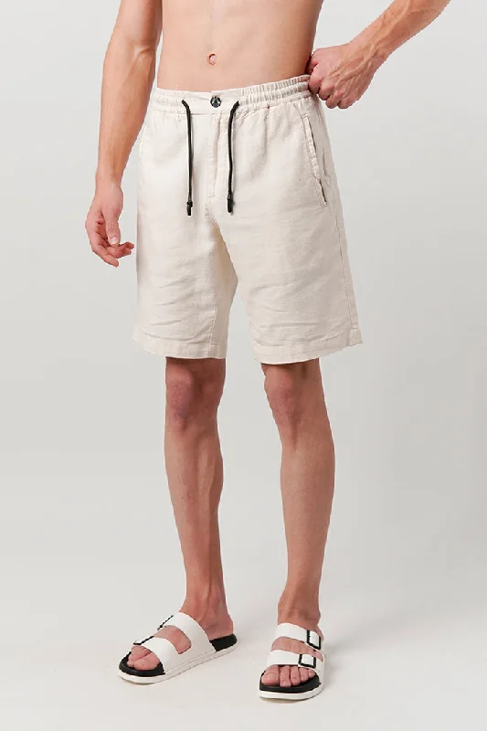 Men's Dress Pants for Special OccasionsLinen Blend Shorts - Cream