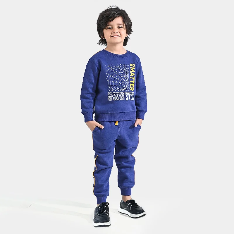 Boys Fleece 2 Piece Suit No Matter-Navy Blue