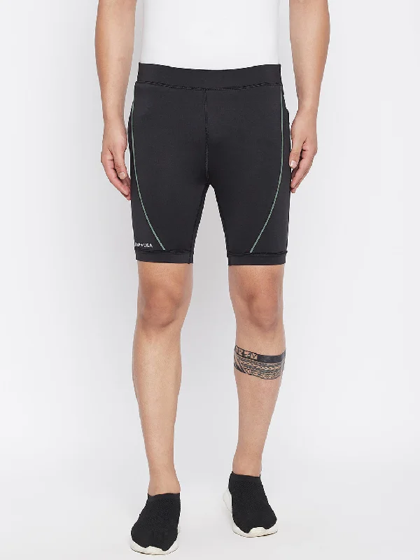 Men's Pants with Zippered PocketsJUMP USA Men Black Active Wear Tights