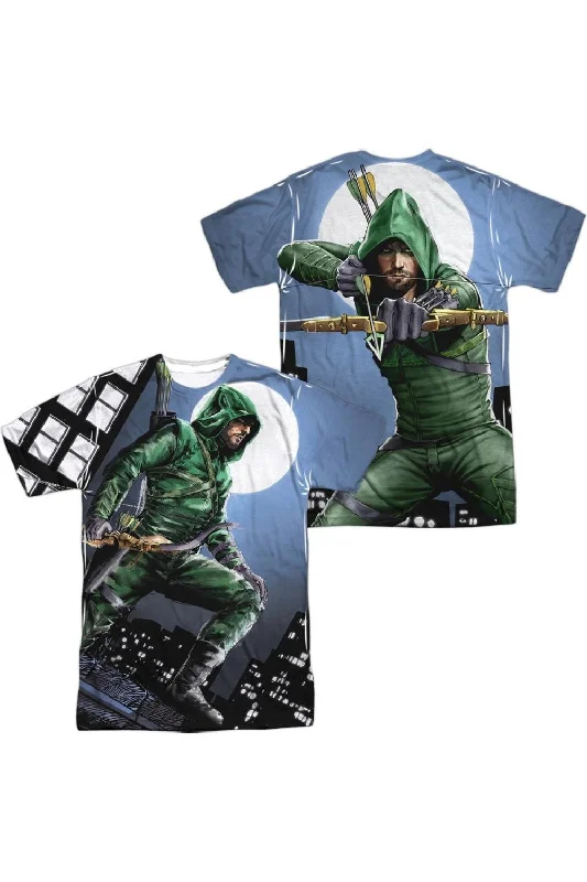 Men's Shirts with Velcro ClosuresArrow Night Watch (Front/Back Print) Short Sleeve Adult Poly Crew Tee / T-Shirt