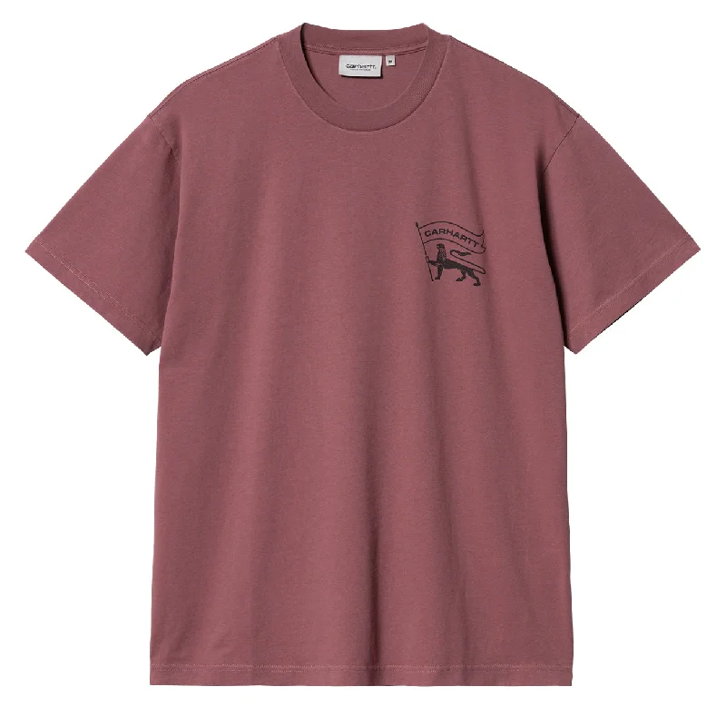 Men's Shirts with Barrel CuffsCarhartt WIP  S/S Stamp T-Shirt Dusty Fuscia / Black