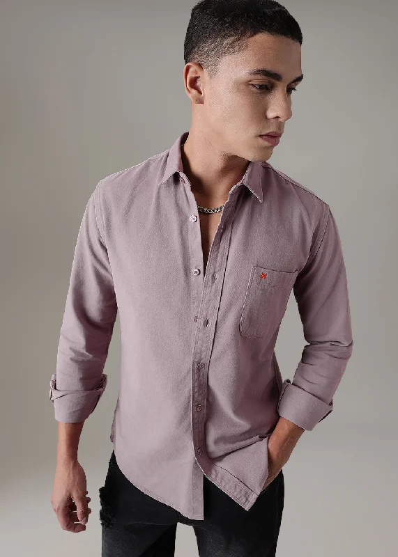 Men's Vintage T-Shirts for a Retro VibeLavender Cotton Single Pocket Shirt
