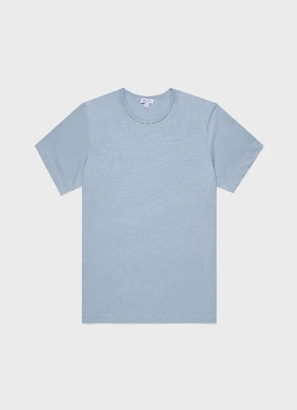 Men's Shirts with Scoop NecksMen's Single Jersey T-shirt in Blue Mist