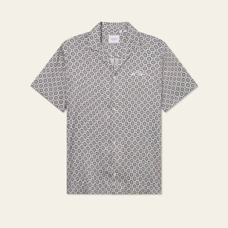 Men's Smart Casual Shirts for Business Casual SettingsFoulard AOP SS Shirt (Smoke Green) Men's Smart Casual Shirts for Business Casual SettingsFoulard AOP SS Shirt (Smoke Green)