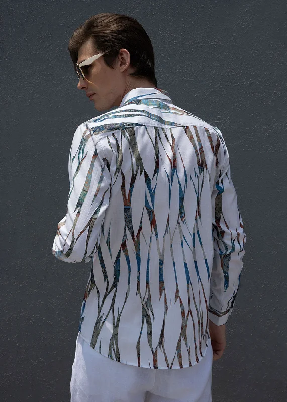 Men's Pattern Mixing Shirts for Creative StyleAbstract Brushstroke Shirt