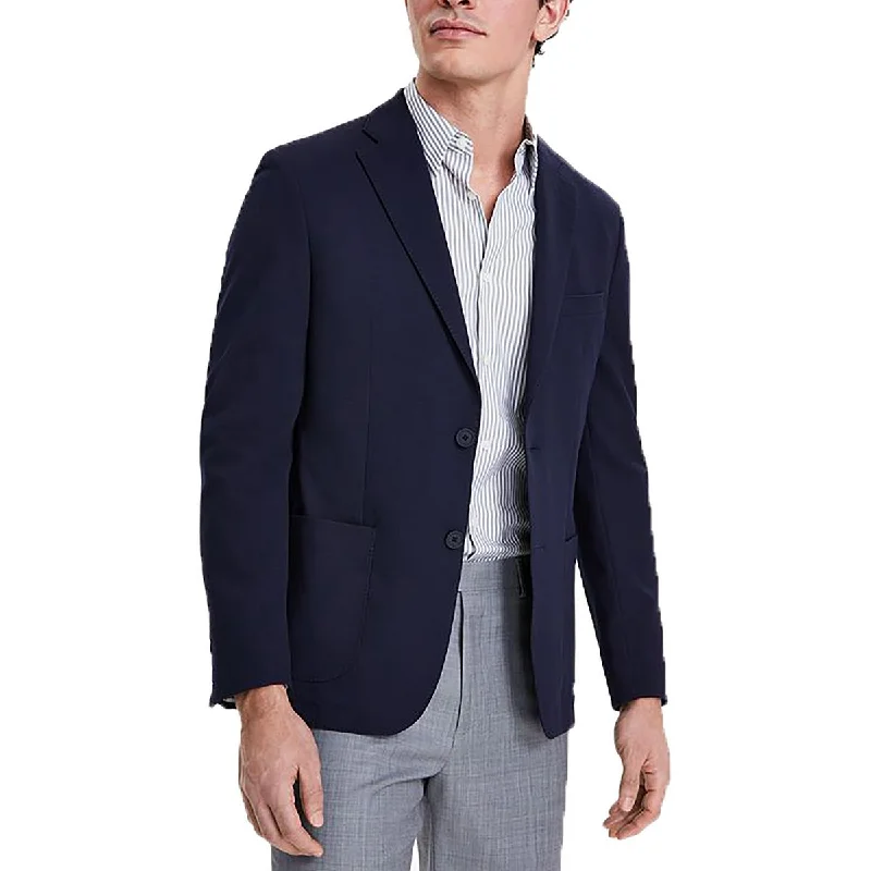 Mens Knit Nylon Two-Button Blazer