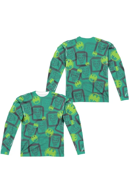 Men's Shirts with Graphic SleevesBatman Rivalry (Front/Back Print) Long Sleeve Adult Poly Crew Tee / T-Shirt Men's Shirts with Graphic SleevesBatman Rivalry (Front/Back Print) Long Sleeve Adult Poly Crew Tee / T-Shirt