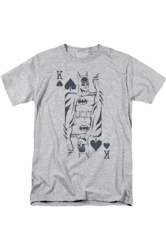 Men's Shirts with Lace-Up HemlinesDC Comics Bat Card Short Sleeve Adult Tee / T-Shirt Men's Shirts with Lace-Up HemlinesDC Comics Bat Card Short Sleeve Adult Tee / T-Shirt
