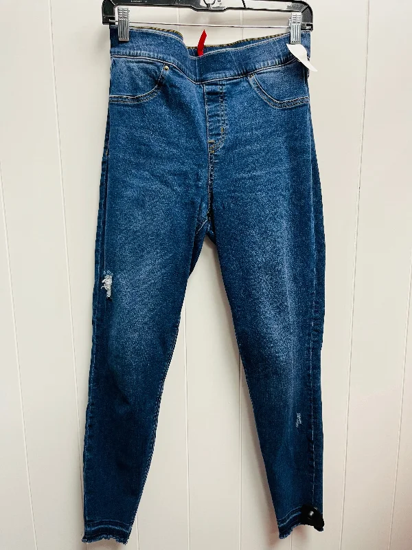 Men's Jeans with RipsJeans Skinny By Spanx In Blue Denim, Size: L