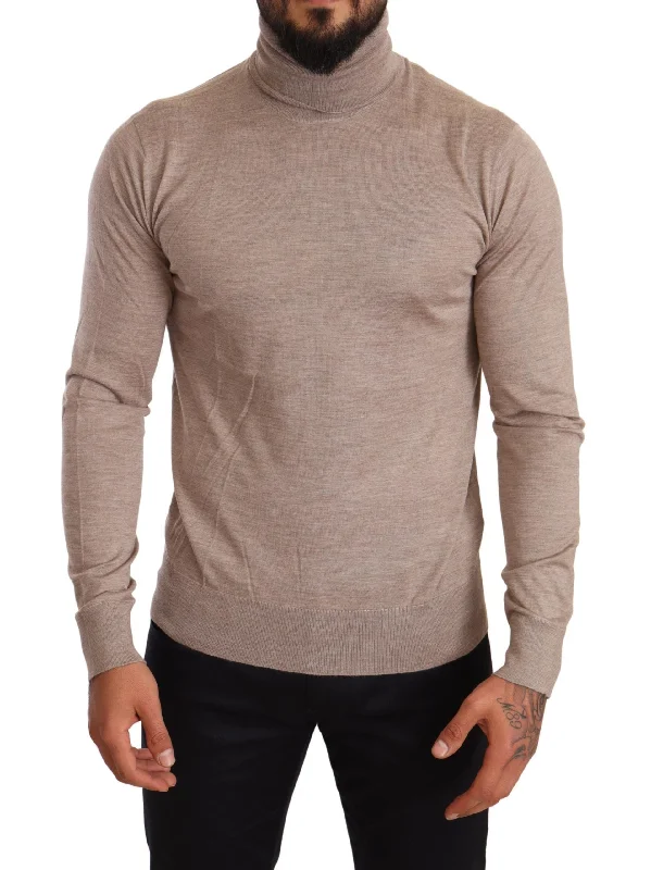 Warm Men's Hooded SweatersDolce & Gabbana Turtleneck Cashmere-Silk Blend Men's Sweater Warm Men's Hooded SweatersDolce & Gabbana Turtleneck Cashmere-Silk Blend Men's Sweater
