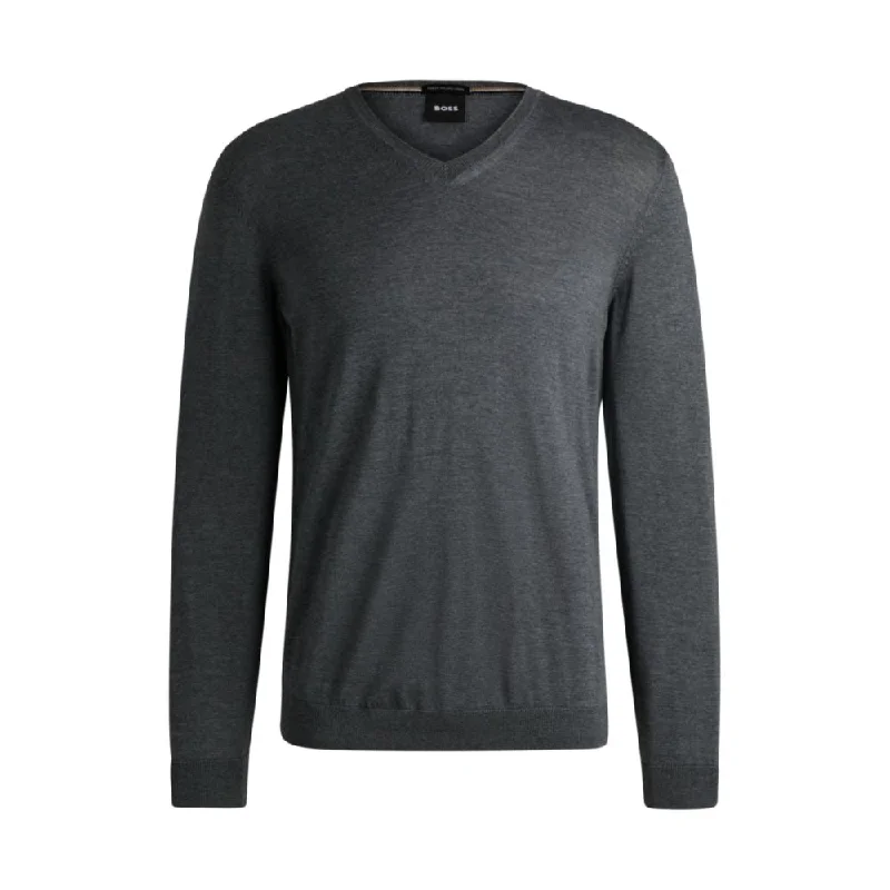 Men's Sweaters with Belt LoopsV-neck sweater in merino wool