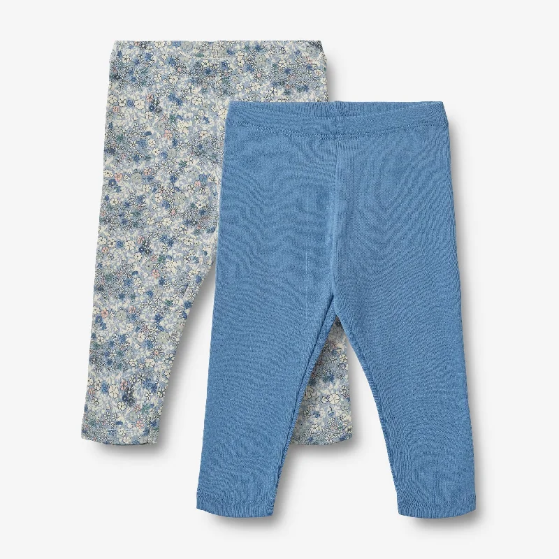 Men's Pants with Belt Loops2 Leggings Jules - blue summer flowers