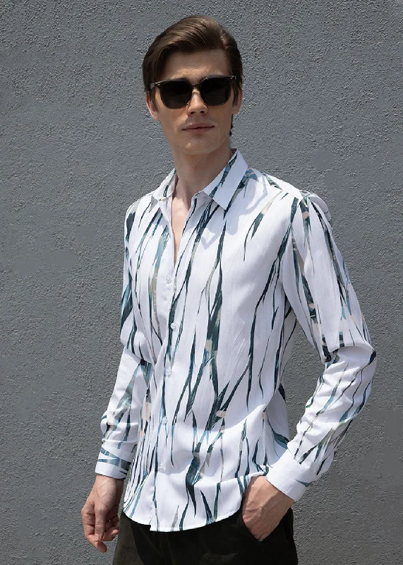 Comfortable Men's Flannel ShirtsAbstract Green Shirt