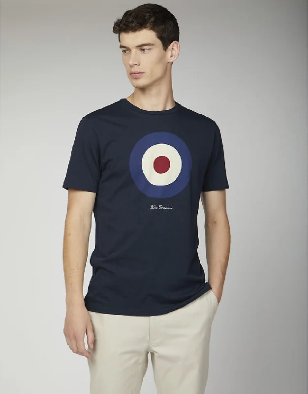 Men's Shirts with Patchwork SleevesBen Sherman Target Navy T-Shirt