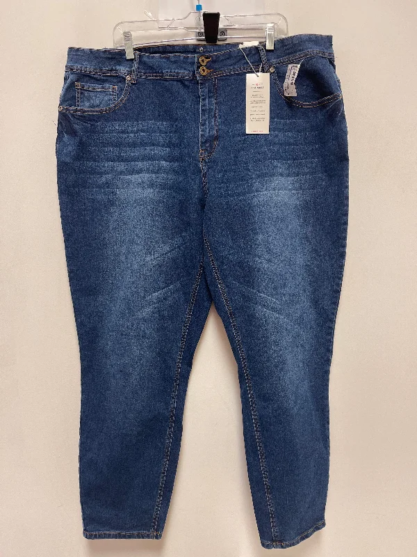 Yoked Back Men's JeansJeans Skinny By Ashley Stewart In Blue Denim, Size: 24
