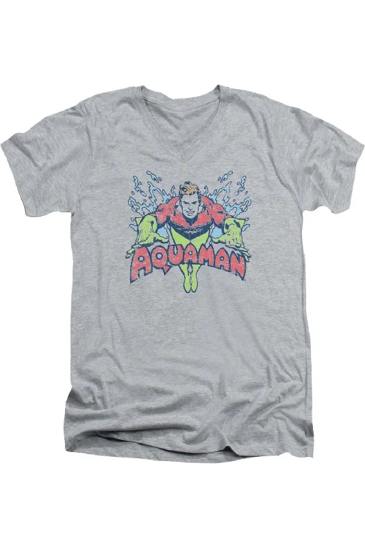Men's Shirts with Embellished CollarsDC Comics Splish Splash Short Sleeve Adult V Neck Premium Cotton Tee / T-Shirt Men's Shirts with Embellished CollarsDC Comics Splish Splash Short Sleeve Adult V Neck Premium Cotton Tee / T-Shirt