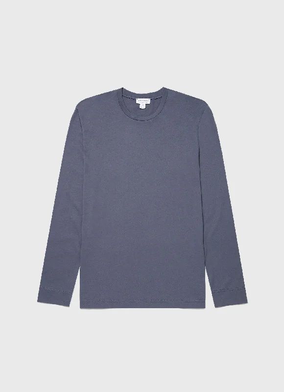 Men's Shirts with Cowl NecksMen's Long Sleeve Riviera Midweight T-shirt in Slate Blue
