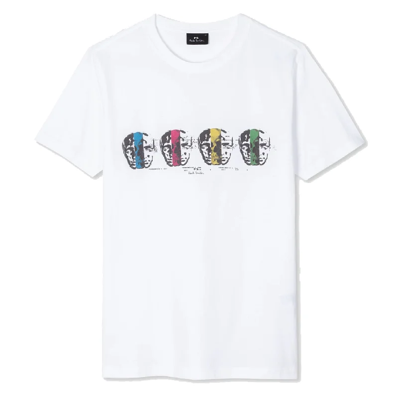 Men's Shirts with Velcro ClosuresPaul Smith Reg Fit Opposite Skull Print T-Shirt White