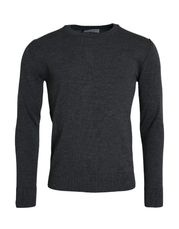Men's Sweaters with Intarsia DesignsDolce & Gabbana Wool Crew Neck Pullover Men's Sweater