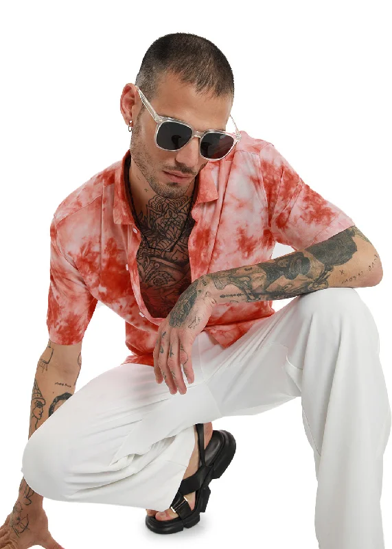 Men's Patterned Dress Shirts for a Unique TwistScarlet Tie dye Half Sleeve Shirt