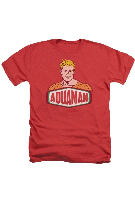 Men's Shirts with Wingtip CollarsDC Comics Aquaman Sign Adult Heather Tee / T-Shirt