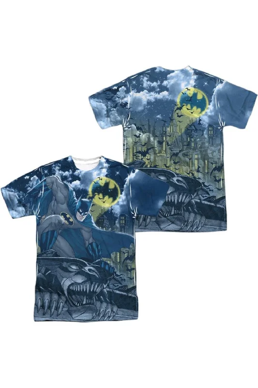 Men's Shirts with Button-Down PocketsBatman Gotham Gargoyle (Front/Back Print) Short Sleeve Adult 100% Poly Crew Tee / T-Shirt Men's Shirts with Button-Down PocketsBatman Gotham Gargoyle (Front/Back Print) Short Sleeve Adult 100% Poly Crew Tee / T-Shirt