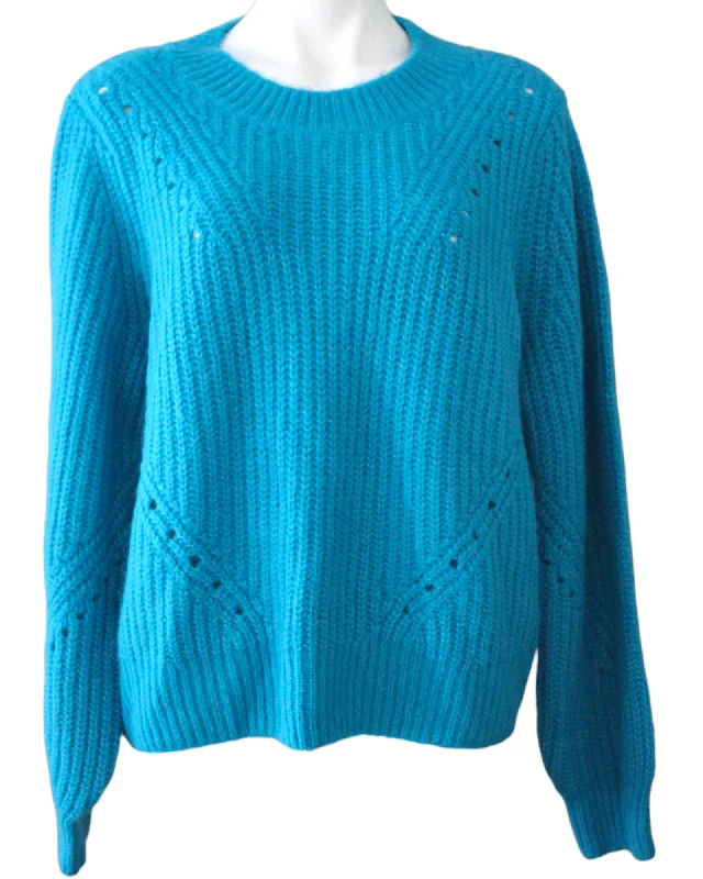 Men's Sweaters with Skinny FitsBright Spring Blue Pointelle Sweater