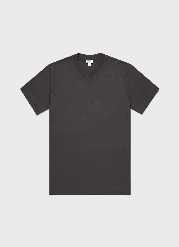 Men's Shirts with Lace-Up HemlinesMen's Relaxed Fit Heavyweight T-shirt in Charcoal