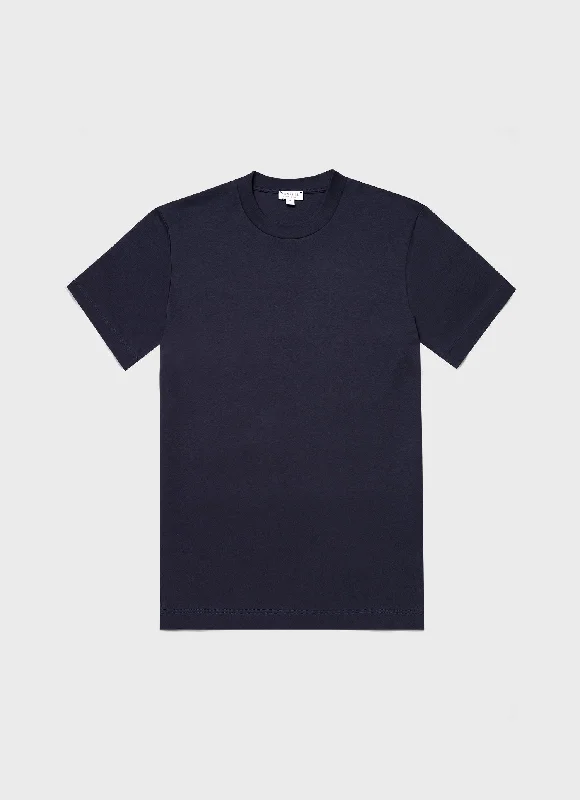 Men's Shirts with Patchwork SleevesMen's Relaxed Fit Heavyweight T-shirt in Navy