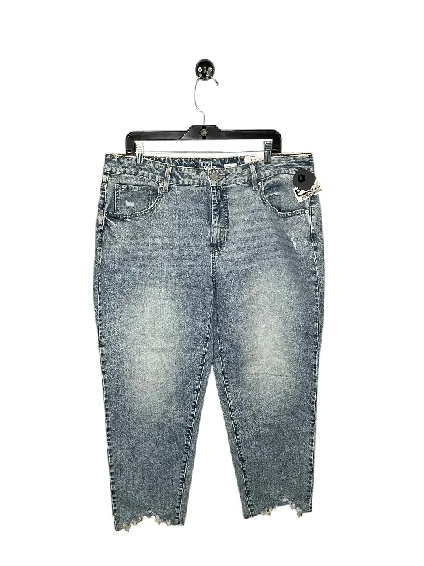 Leather Patch Men's JeansJeans Straight By Time And Tru In Blue Denim, Size: 18