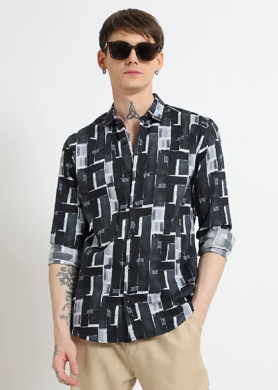 Men's Muscle Fit T-Shirts for a Body-Hugging FitBlack Abstractox Printed shirt
