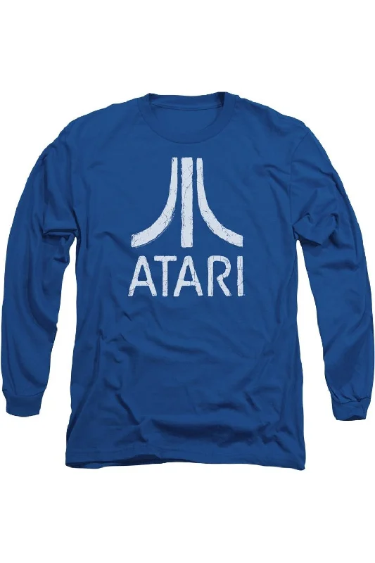 Men's Shirts with Floral PrintsAtari Rough Logo Long Sleeve Adult Tee / T-Shirt