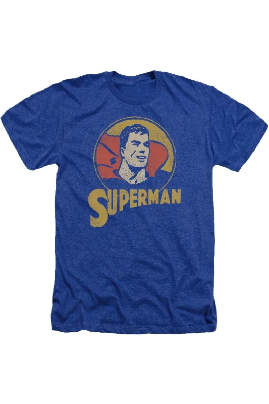 Men's Long-Sleeved ShirtsDC Comics Super Circle Adult Heather Tee / T-Shirt