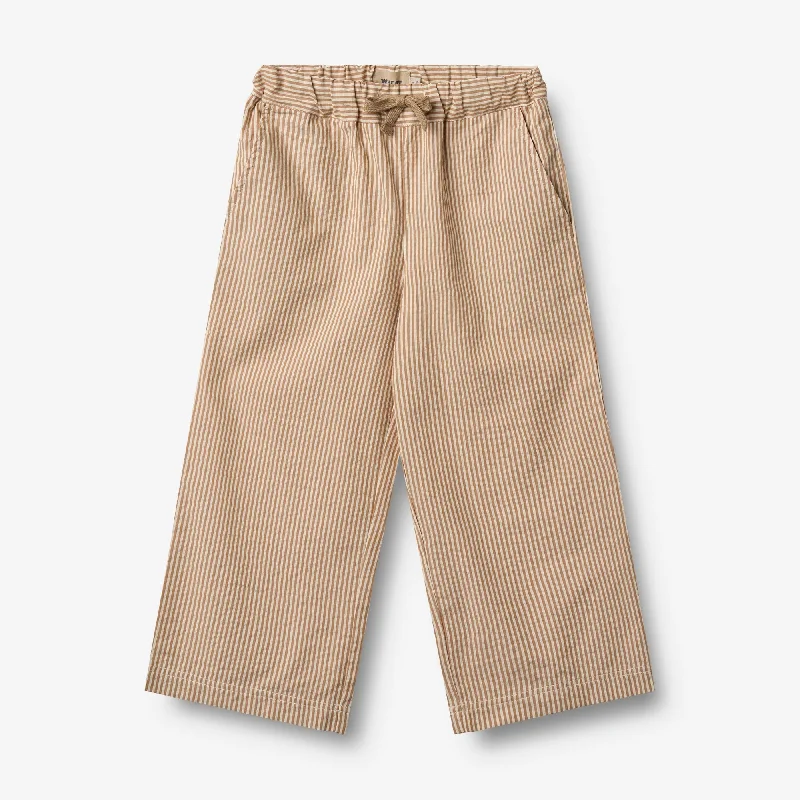 Warm Men's Fleece-Lined PantsTrousers Sasha - caramel stripe