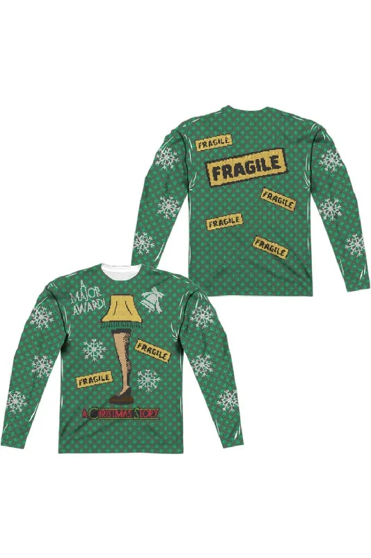 Men's Shirts with Wrinkle-Resistant FabricA Christmas Story A Christmas Story Sweater (Front/Back Print) Long Sleeve Adult Poly Crew Tee / T-Shirt Men's Shirts with Wrinkle-Resistant FabricA Christmas Story A Christmas Story Sweater (Front/Back Print) Long Sleeve Adult Poly Crew Tee / T-Shirt