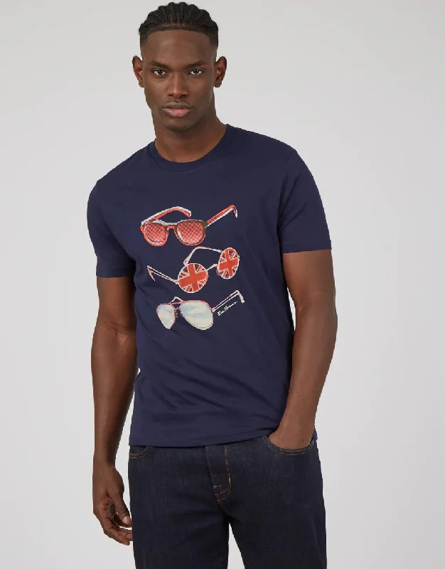 Men's Shirts with Custom MonogramsBen Sherman Summer Shades Print Marine T-Shirt