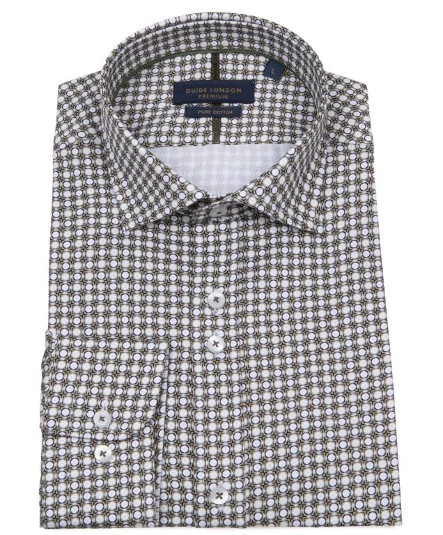 Men's Designer Dress Shirts for High-End FashionGUIDE LONDON GREEN GEO PATTERN LONG SLEEVE SHIRT - LS76947-GREEN Men's Designer Dress Shirts for High-End FashionGUIDE LONDON GREEN GEO PATTERN LONG SLEEVE SHIRT - LS76947-GREEN