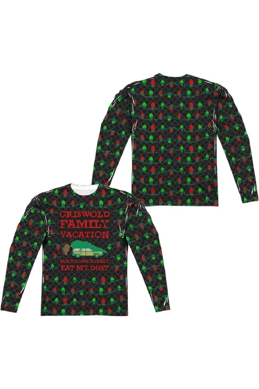 Men's Shirts with Hidden ButtonsChristmas Vacation Vacation Sweater (Front/Back Print) Long Sleeve Adult Poly Crew Tee / T-Shirt Men's Shirts with Hidden ButtonsChristmas Vacation Vacation Sweater (Front/Back Print) Long Sleeve Adult Poly Crew Tee / T-Shirt