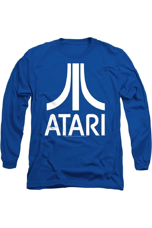 Men's Shirts with Pleated HemlinesAtari Atari Logo Long Sleeve Adult Tee / T-Shirt