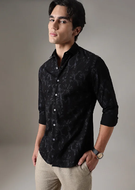 Men's Moisture-Wicking Shirts for All-Day ComfortSable Black Abstract Printed Shirt