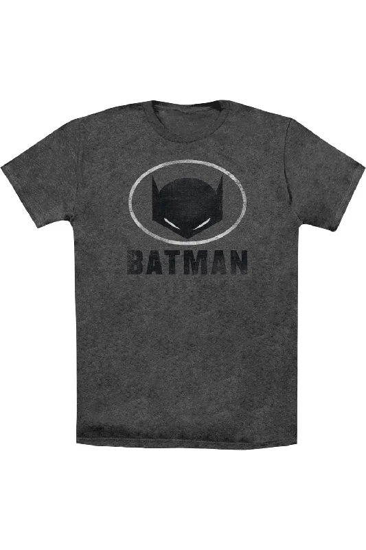 Men's Shirts with Barrel CuffsBatman Mask In Oval Adult Heather Tee / T-Shirt