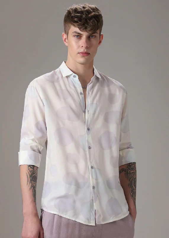 Men's Timeless Dress Shirts for Enduring StyleOff White Pink Printed Shirt