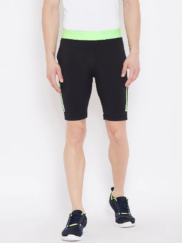 Layered Men's OverallsJUMP USA Black Solid Regular Fit Sports Shorts for Men
