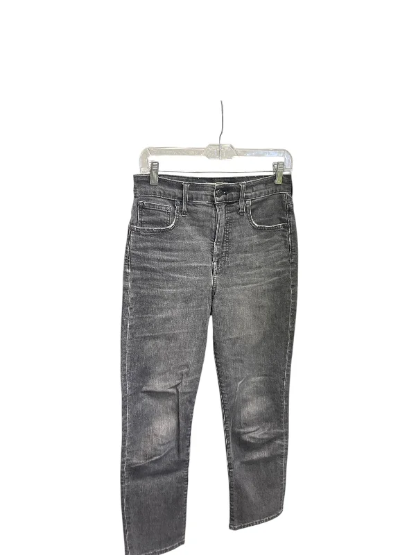 Cool Distressed Men's JeansJeans Straight By Madewell In Black Denim, Size: 2