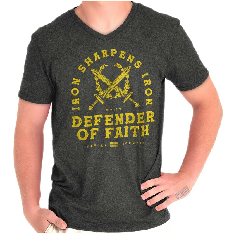 Men's Long-Sleeve Shirts for Year-Round WearIron Sharpens Iron V-Neck T Shirt